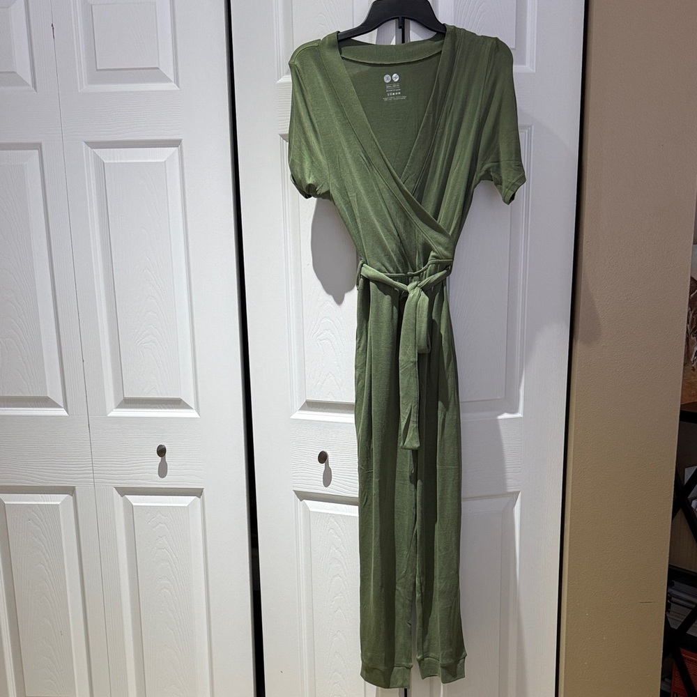 Kindred Bravely Green maternity and breast-feeding jumpsuit